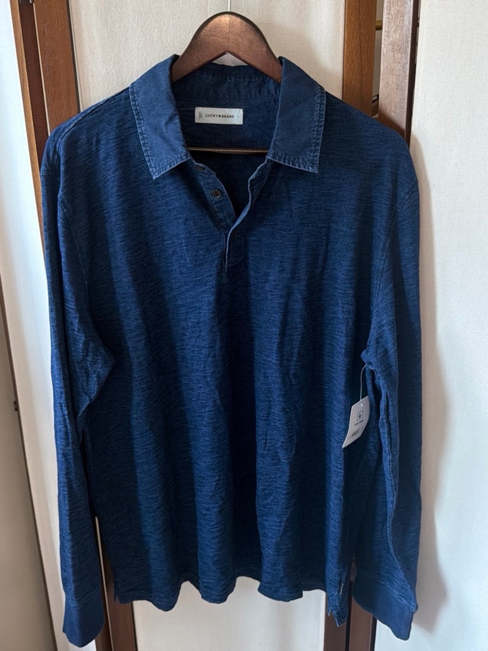 Lucky Brand Deep Navy Long-Sleeve Polo